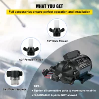 SucceBuy Washdown Pump 12V RV Water Pump 7 GPM 60 PSI Max. 10FT Lift Self Priming for Marine Deck, Yacht, Caravan Motorhome Boat SucceBuy Washdown Pump 12V RV Water Pump 7 GPM 60 PSI Max. 10FT Lift Self Priming for Marine Deck, Yacht, Caravan Motorhome Boat