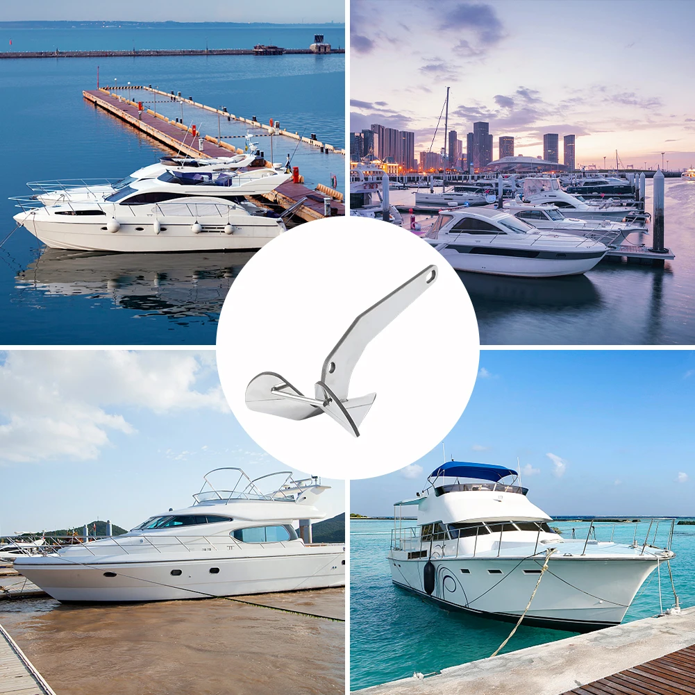 S42f69df5b9004333906b8541d2786a56B.webp 11lb/17lb/22 lbs Triangle Boat Anchor, 316 Stainless Steel Delta-Style Anchor, Heavy Duty Wing Style Triangular Anchor