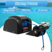 Electric Boat Anchor Winch Kit 12V with 100ft Anchor Rope Remote Control Heavy Duty Towing Winches for 24ft Fishing Boat