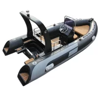 Deep V 16ft Rigid Inflatable 16ft Rib 480 Fiberglass PVC Sport Style Rafting Fishing Boat Lake Outboard Motor Included