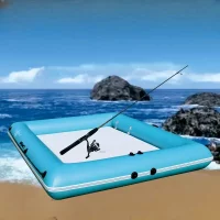 Inflatable floating platform widening fishing boat, mobile fishing platform, flat boat