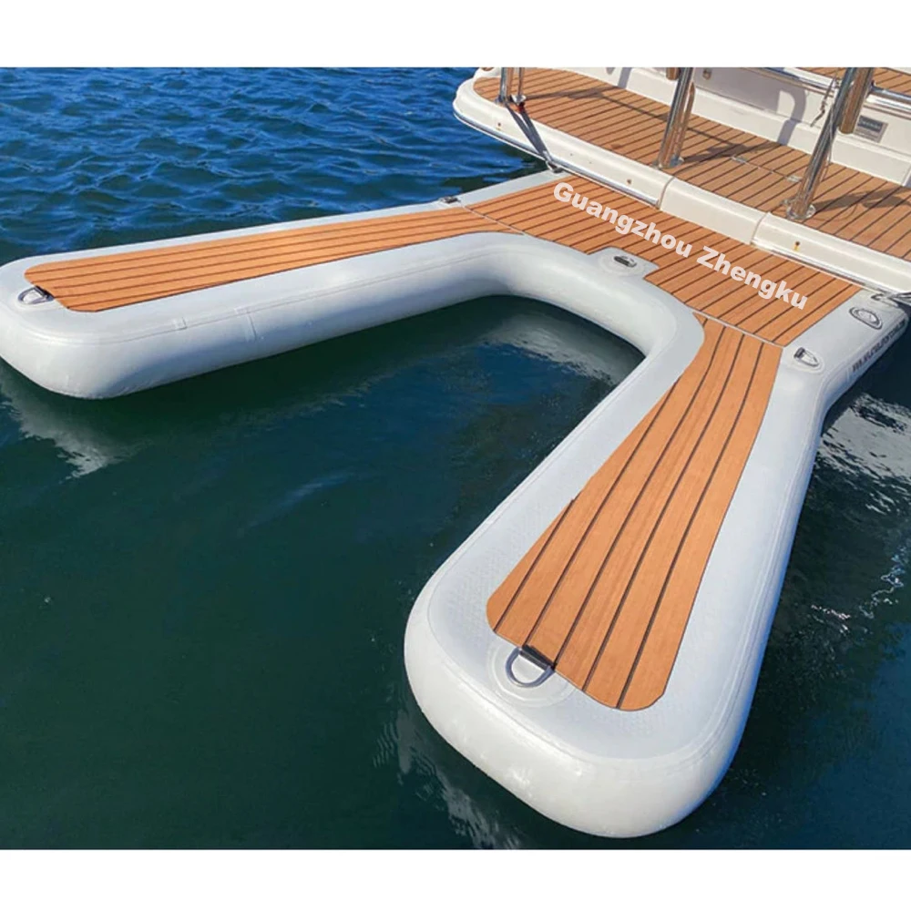 S7bba90d39ac440ce8a0a59e22a308731E.webp Ocean Jet Ski Dock Floating Inflatable Boat Dock Y Shape Inflatable Floating Platform For Motorboat