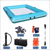 Inflatable floating platform widening fishing boat, mobile fishing platform, flat boat