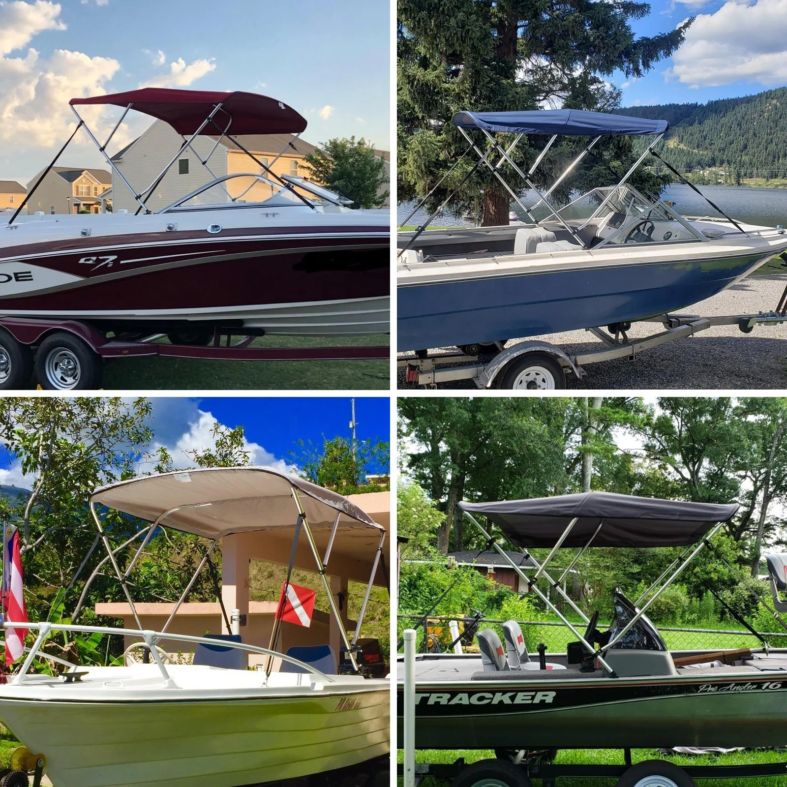 S9787262823ca42998c06842a2e543b63Q.webp 3 Bow 6'L X 46"H X 79"-84"W 600D Polyester Boat Bimini Kits Boat Tops