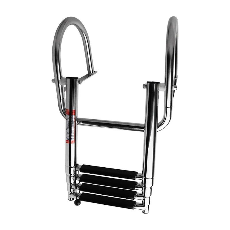 Sac335038ffa74f5abbb889e9c36ae07e6.webp 4 Step Stainless Boat Boarding Telescoping Ladder Sliding Folding Swimming Launching Ladder With Handrail