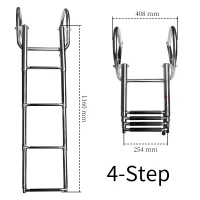 4 Step Stainless Boat Boarding Telescoping Ladder Sliding Folding Swimming Launching Ladder With Handrail 4 Step Stainless Boat Boarding Telescoping Ladder Sliding Folding Swimming Launching Ladder With Handrail