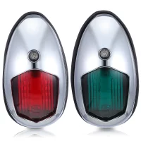 2Pcs LED Boat Navigation Lights Marine Bow Stern Running Lights for Pontoon Yacht Fishing Speed Boat High Visibility Red Green