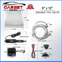 Boat Marine 9" X 12" Standard Mount Electric Trim Tab Kit 12V With Double Rocker Specially Designed for Boat Size 16ft to 25ft