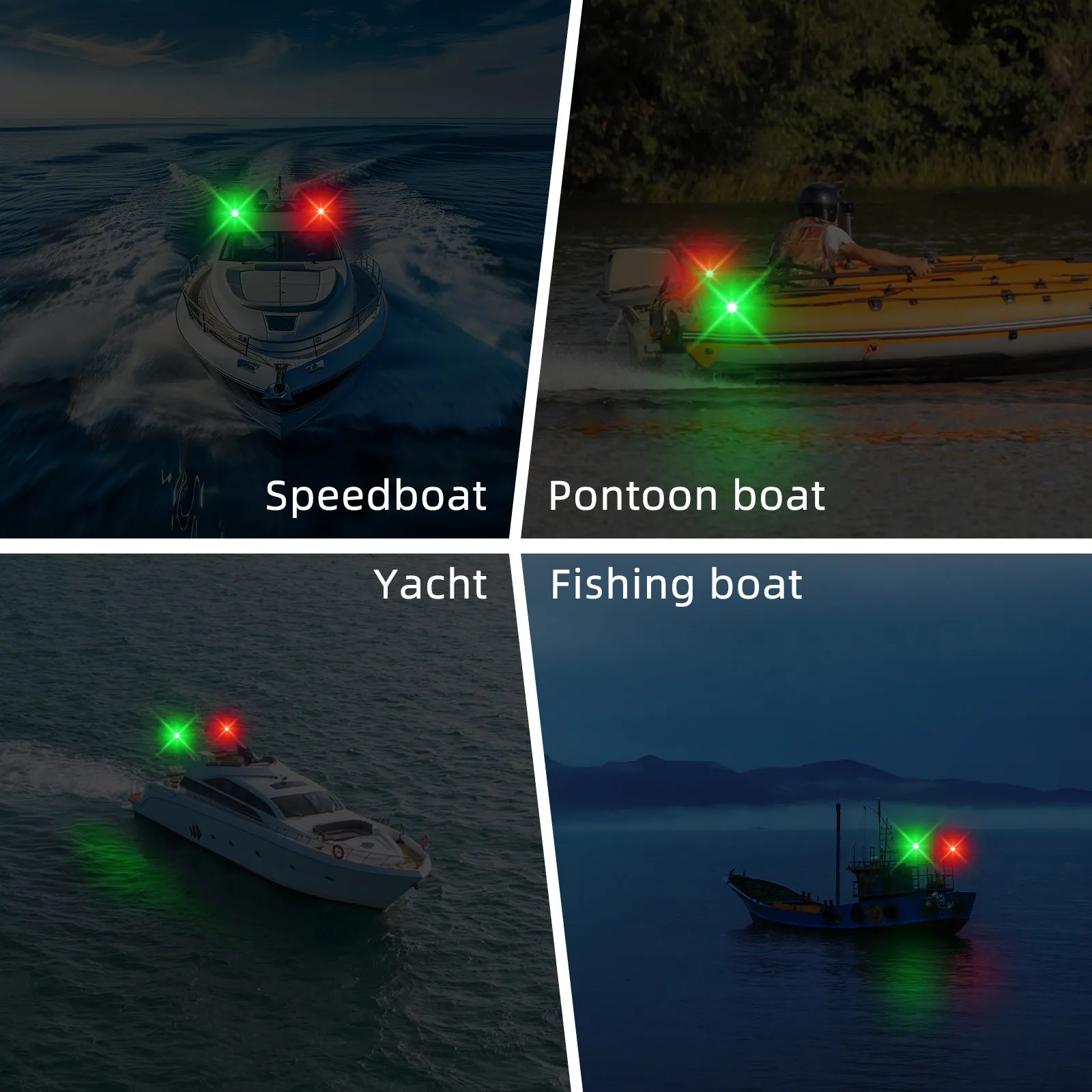 S7889960aff1643d8b6cf479ea4f0153a2.webp 2Pcs LED Boat Navigation Lights Marine Bow Stern Running Lights for Pontoon Yacht Fishing Speed Boat High Visibility Red Green