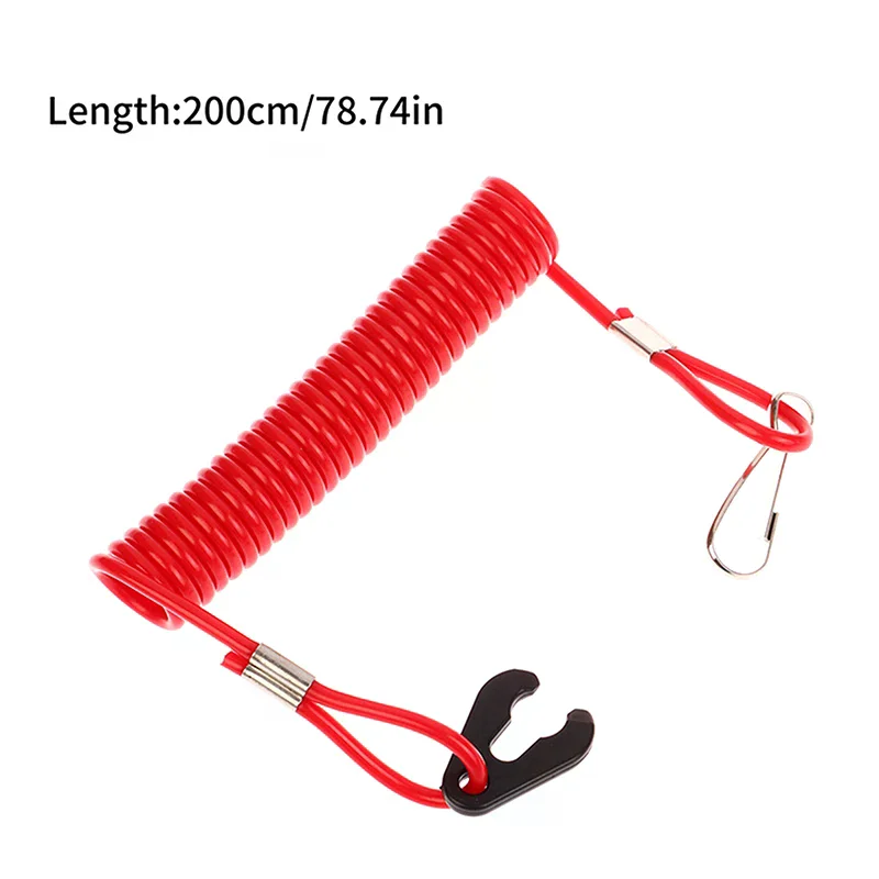 S0a55e4fc89834b9d9f071a356fbf3707Y.webp 2.0m Boat Motor Kill Stop Switch & Safety Tether Lanyard For Outboard Engine Motor Parts Emergency Flameout Rope