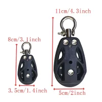 High Load Sheave Block Sailboat Single Pulley Swivel Shackle Sailboat Plain Bearing Block Rope Runner Boat Accessories