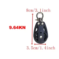 High Load Sheave Block Sailboat Single Pulley Swivel Shackle Sailboat Plain Bearing Block Rope Runner Boat Accessories