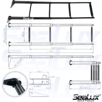Sealux Boat Accessories Marine 4 Step Stainless Steel Telescoping Ladder Swim Step Over Platform passed 400h salt spray test