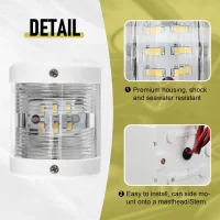 Boat 12V Navigation Lights White Stern Light Marine Safe Night Sailing Signal Lamp For Fishing Boat Yacht Pontoon