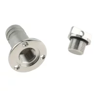 1" Marine 316 Stainless Steel Boats Garboard drainer with removable plug and Screws for Kayak Yacht Caravan vent joint Hardware