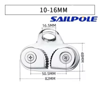 Stainless Steel Cam Cleat Fairlead Marine Sailing Sailboat Kayak Canoe Dinghy 2 to 8mm 10 to 16mm Rope