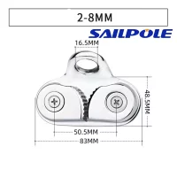 Stainless Steel Cam Cleat Fairlead Marine Sailing Sailboat Kayak Canoe Dinghy 2 to 8mm 10 to 16mm Rope