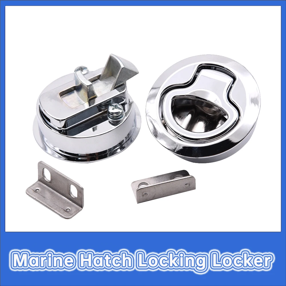 S08793cf2e4514b85a3c6bfe388271629I.webp Round Non-locking Boat Marine Deck Latch Stainless Steel Boat Flush Pull Hatch Slam Latch for RV Yacht Marine