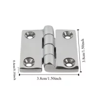 38/40/50mm Stainless Steel Butt Hinge Solid Cast with 4 Holes Boat Hinges Heavy Duty Mirror Polish Hatch Cabinet Door Hinge