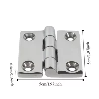 38/40/50mm Stainless Steel Butt Hinge Solid Cast with 4 Holes Boat Hinges Heavy Duty Mirror Polish Hatch Cabinet Door Hinge