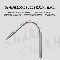 Fishing Tools 60cm Telescopic Gaff Stainless Steel Sea Spear Hook Ice Gaff Fishing Hook Tackle