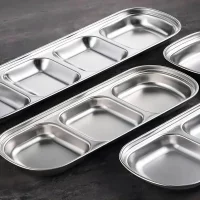 304 Stainless Steel 3-compartment Dip Tray Seasoning Sauce Seasoning Tray BBQ Restaurant Cutlery 304 Stainless Steel 3-compartment Dip Tray Seasoning Sauce Seasoning Tray BBQ Restaurant Cutlery