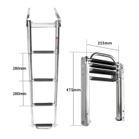Boat Accessories Marine 4 Step Under Platform Boat Ladder Stainless Steel Boarding Telescoping Ladder With The Handle Boat Accessories Marine 4 Step Under Platform Boat Ladder Stainless Steel Boarding Telescoping Ladder With The Handle