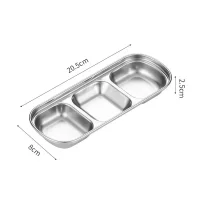304 Stainless Steel 3-compartment Dip Tray Seasoning Sauce Seasoning Tray BBQ Restaurant Cutlery 304 Stainless Steel 3-compartment Dip Tray Seasoning Sauce Seasoning Tray BBQ Restaurant Cutlery
