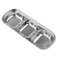304 Stainless Steel 3-compartment Dip Tray Seasoning Sauce Seasoning Tray BBQ Restaurant Cutlery 304 Stainless Steel 3-compartment Dip Tray Seasoning Sauce Seasoning Tray BBQ Restaurant Cutlery