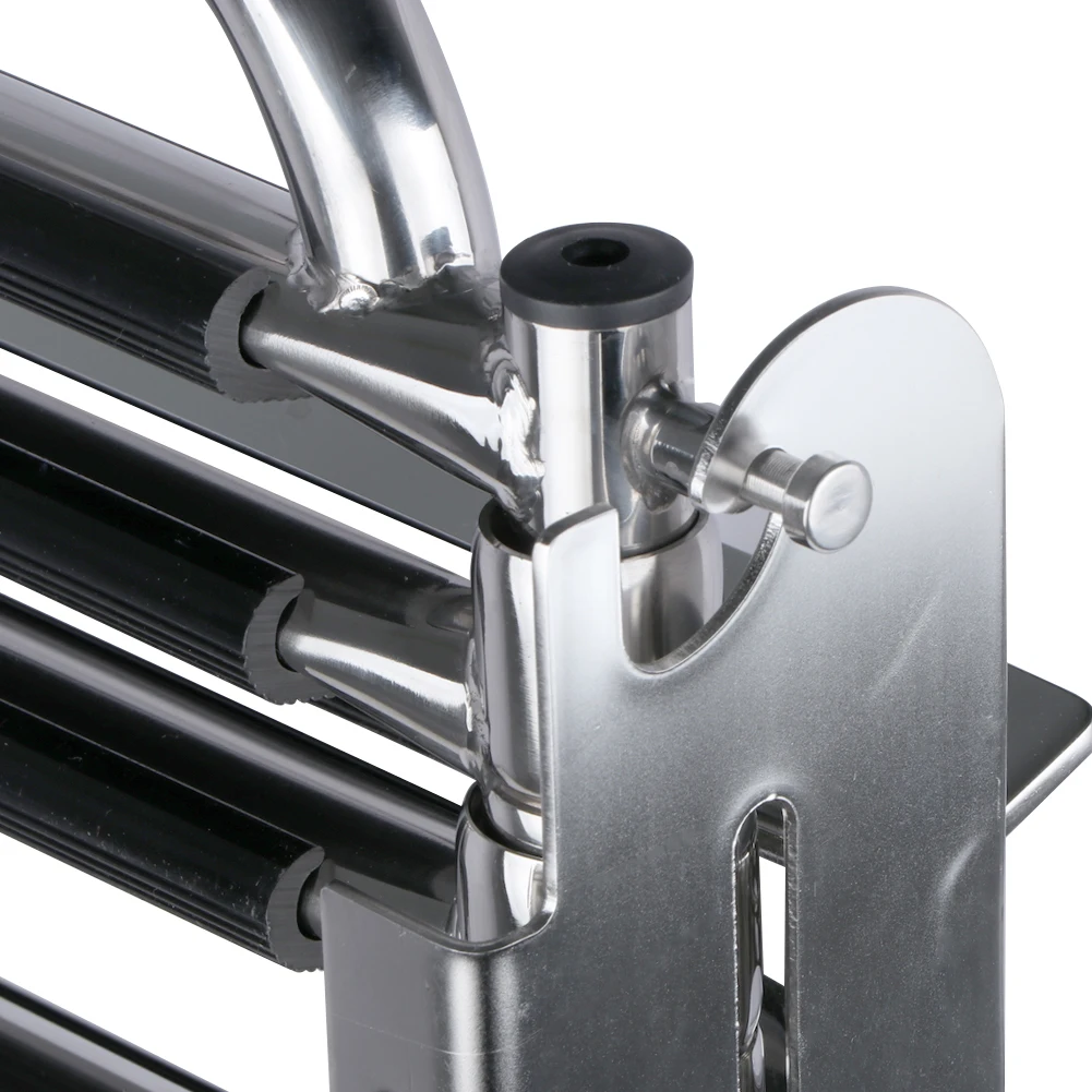 Se7411827b9ac4daabbb47310cc0f86f9N.webp Boat Accessories Marine 4 Step Under Platform Boat Ladder Stainless Steel Boarding Telescoping Ladder With The Handle