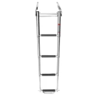 Boat Accessories Marine 4 Step Under Platform Boat Ladder Stainless Steel Boarding Telescoping Ladder With The Handle Boat Accessories Marine 4 Step Under Platform Boat Ladder Stainless Steel Boarding Telescoping Ladder With The Handle