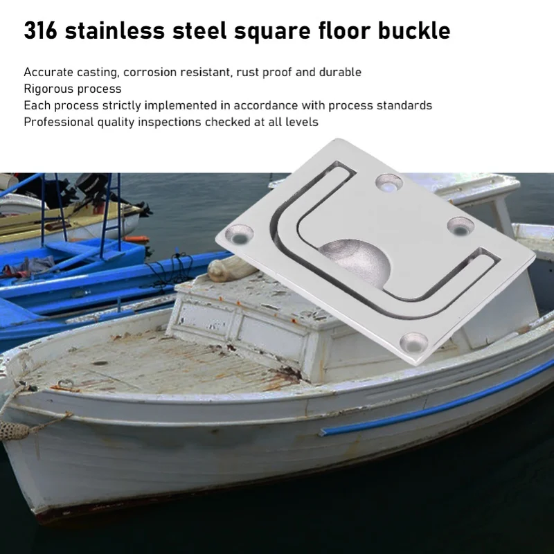 S42ea9b87681f47038cadc8ee43f564461.webp Boat Ring Hatch Pull Flush Lift Deck Cover Handle Marine 316 Stainless Steel Mirror Square76x56mm