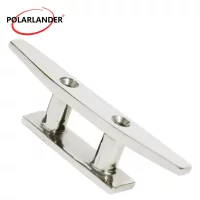 PolarLander  4" Marine Boat Deck Rope Tie Low Flat Cleat 2 Hole Hardware  316 Stainless Steel Accessories