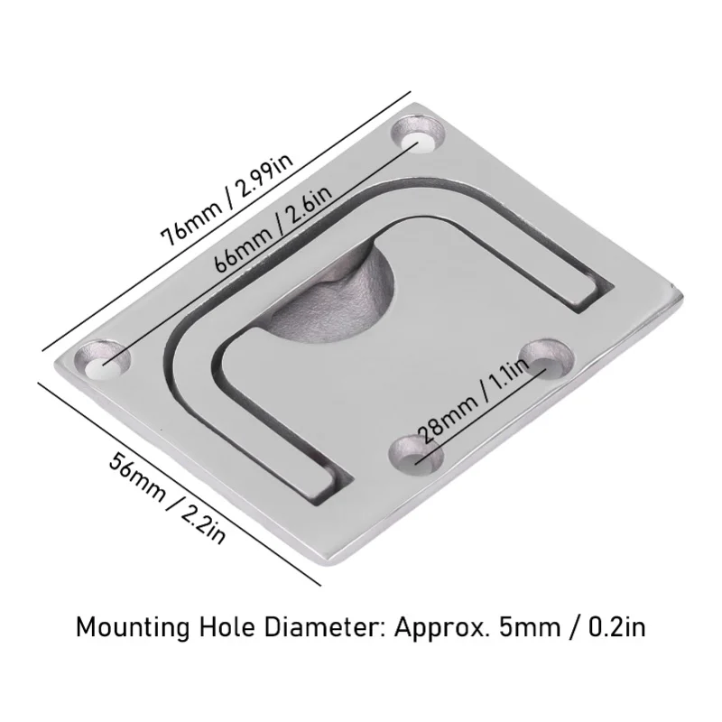 Sc323b8ae24674e1ea6cc16a43591dc11E.webp Boat Ring Hatch Pull Flush Lift Deck Cover Handle Marine 316 Stainless Steel Mirror Square76x56mm