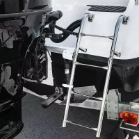 Stainless Steel 3 Step Folding Boat Ladder 2+1 Steps Portable Swim Ladder Telescoping Stepladder for Marine Yacht Boat and More