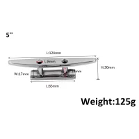 2pcs 316 Stainless Steel 2 Hole Hardware Boat Cleats 5inch Polished Combo Mooring Cleat For Marine Boat yacht
