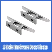 2pcs 316 Stainless Steel 2 Hole Hardware Boat Cleats 5inch Polished Combo Mooring Cleat For Marine Boat yacht