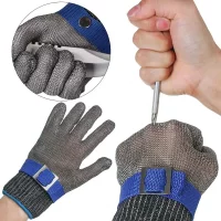 Stainless Steel Gloves Anti-cut Safety Cut Resistant Hand Protective Metal Meat Mesh Glove for Butcher Wire Knife Proof Stab