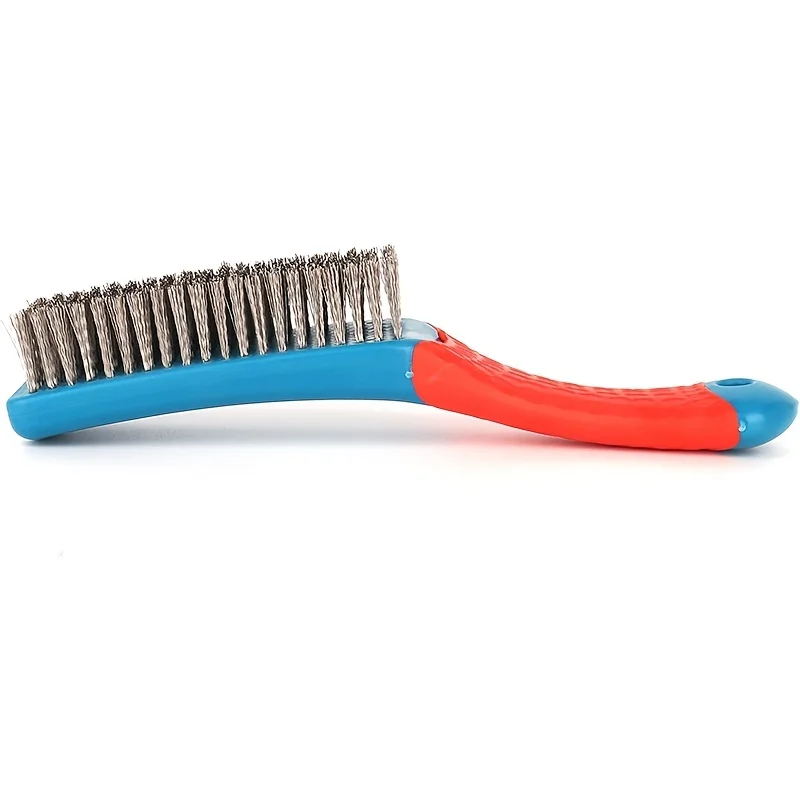 Sd832f686f13843ba9283ef1ffaae2300l.webp Heavy Duty Stainless Steel Wire Brush with Comfortable Plastic Handle - Perfect for Removing Rust, Welding Slag, Dirt, and Paint