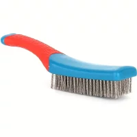 Heavy Duty Stainless Steel Wire Brush with Comfortable Plastic Handle - Perfect for Removing Rust, Welding Slag, Dirt, and Paint Heavy Duty Stainless Steel Wire Brush with Comfortable Plastic Handle - Perfect for Removing Rust, Welding Slag, Dirt, and Paint