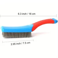 Heavy Duty Stainless Steel Wire Brush with Comfortable Plastic Handle - Perfect for Removing Rust, Welding Slag, Dirt, and Paint Heavy Duty Stainless Steel Wire Brush with Comfortable Plastic Handle - Perfect for Removing Rust, Welding Slag, Dirt, and Paint