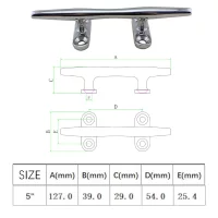 5 Inch High Quality 316 Stainless Steel Marine Boat Hollow Base Cleat Heavy Duty Boat Hollow Base Cleats for Marine Yacht Boat