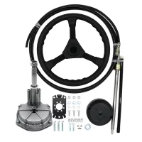Outboard Boat Steering System Outboard Single Turbine Rotating W/ Marine Steering Wheel Cable 12FT Outboard Boat Steering System Outboard Single Turbine Rotating W/ Marine Steering Wheel Cable 12FT
