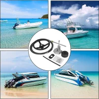 Marine Boat 200HP Hydraulic Outboard Steering System Kit With Steering Wheel,Hydraulic Cylinder,Helm Pump,Tubing