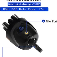 Marine Boat 200HP Hydraulic Outboard Steering System Kit With Steering Wheel,Hydraulic Cylinder,Helm Pump,Tubing