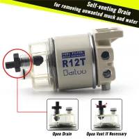10 Micron R12T Boat Marine Rotation Oil Fuel Filter Water Separator fr Speedboat