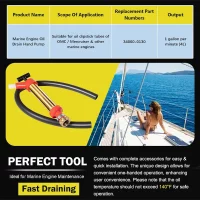 34060-0130 Marine Engine Oil Drain Hand Pump Boat Oil Change Pump Fits for OMC, Mercruiser, Brass,10.25" Long, 1.25" Diameter