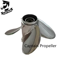 Captain Boat Propeller 9.9x10 Fit Tohatsu Outboard Engine Motor 25HP 30HP 4 Blades 10 Teeth RH Stainless Steel