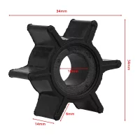 Marine Water Pump Impeller Black Rubber For Tohatsu/Mercury/Sierra 2/2.5/3.5/4/5/6HP Outboard Motor 6 Blades Boat Engine Parts