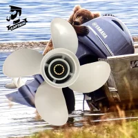 Captain Outboard Propeller 10 5/8x12 Fit Yamaha Engines 25HP 30HP 40HP 48HP F50 50HP 55HP 60HP 13 Tooth Spline 4 Blades Aluminum